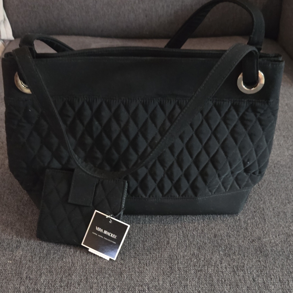 Vera Bradley Black Quilted Tote
